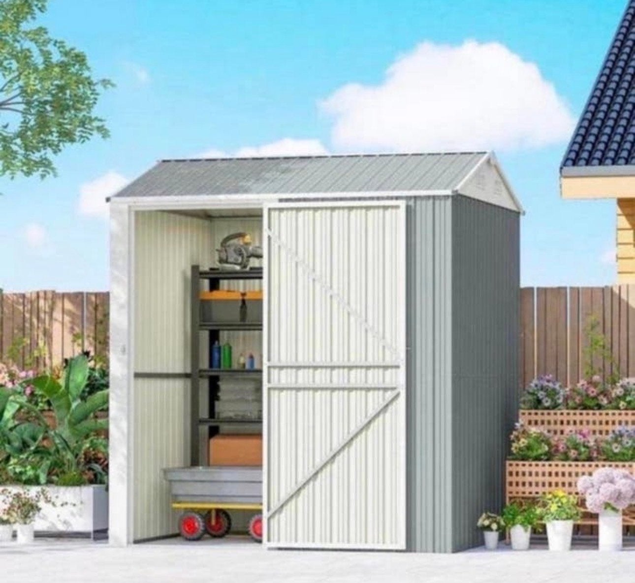 Metalen Tuinberging - Ruime Opslag voor Tuin en Gereedschap, Ophalen of Verzenden, Nieuw
