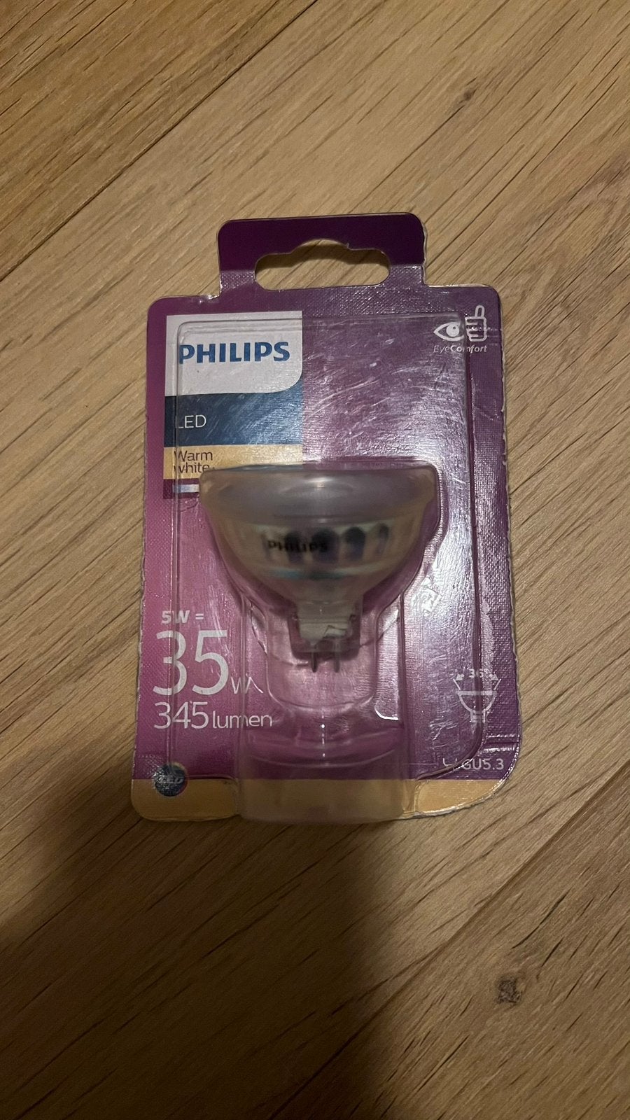Philips led lamp warm white 5w = 35w 345 lumen, Ophalen of Verzenden, Zo goed als nieuw, E27 (groot), Led-lamp