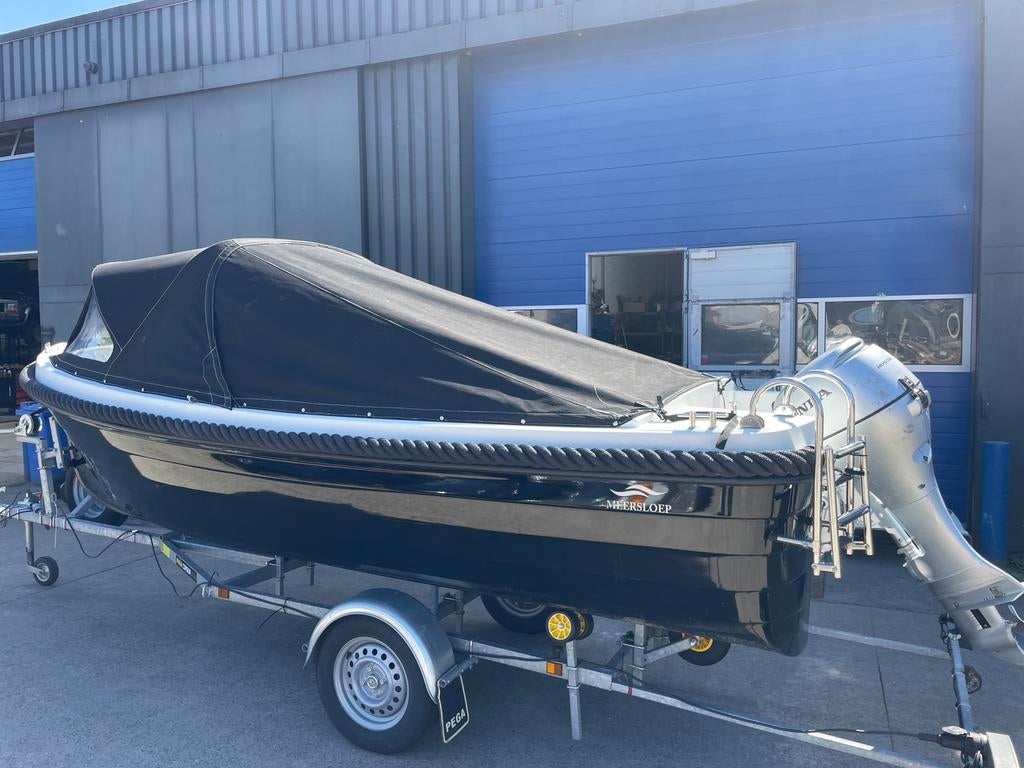 Meersloep 495 + Honda 20 pk ( 2018), Watersport en Boten, Ophalen, 10 tot 30 pk, Zo goed als nieuw, 3 tot 6 meter