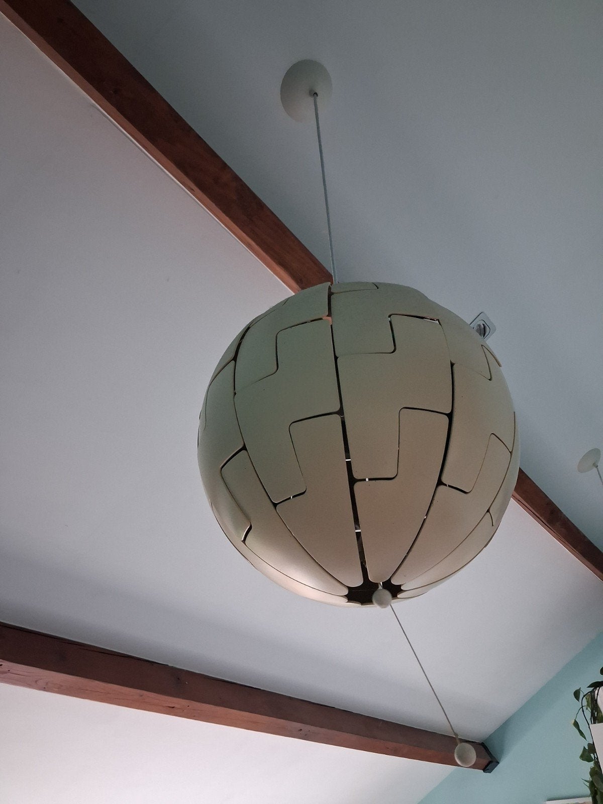 2x IKEA PS 2014 BAL lampen - Wit/Turquoise, Ophalen, Zo goed als nieuw, Metaal, Modern, Scandinavisch