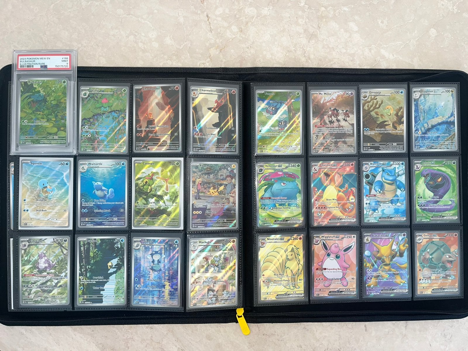 Master set 151 - compleet met psa 10 chases, Ophalen, Zo goed als nieuw, Meerdere kaarten, Foil