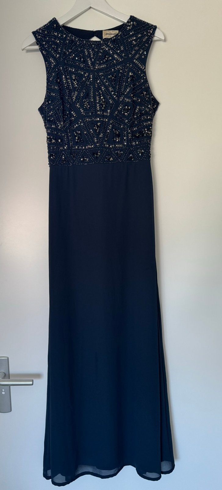 Lace & Beads Galajurk met open rug en pailletten Maat L, Blauw, Maat 42/44 (L), Ophalen of Verzenden, Zo goed als nieuw