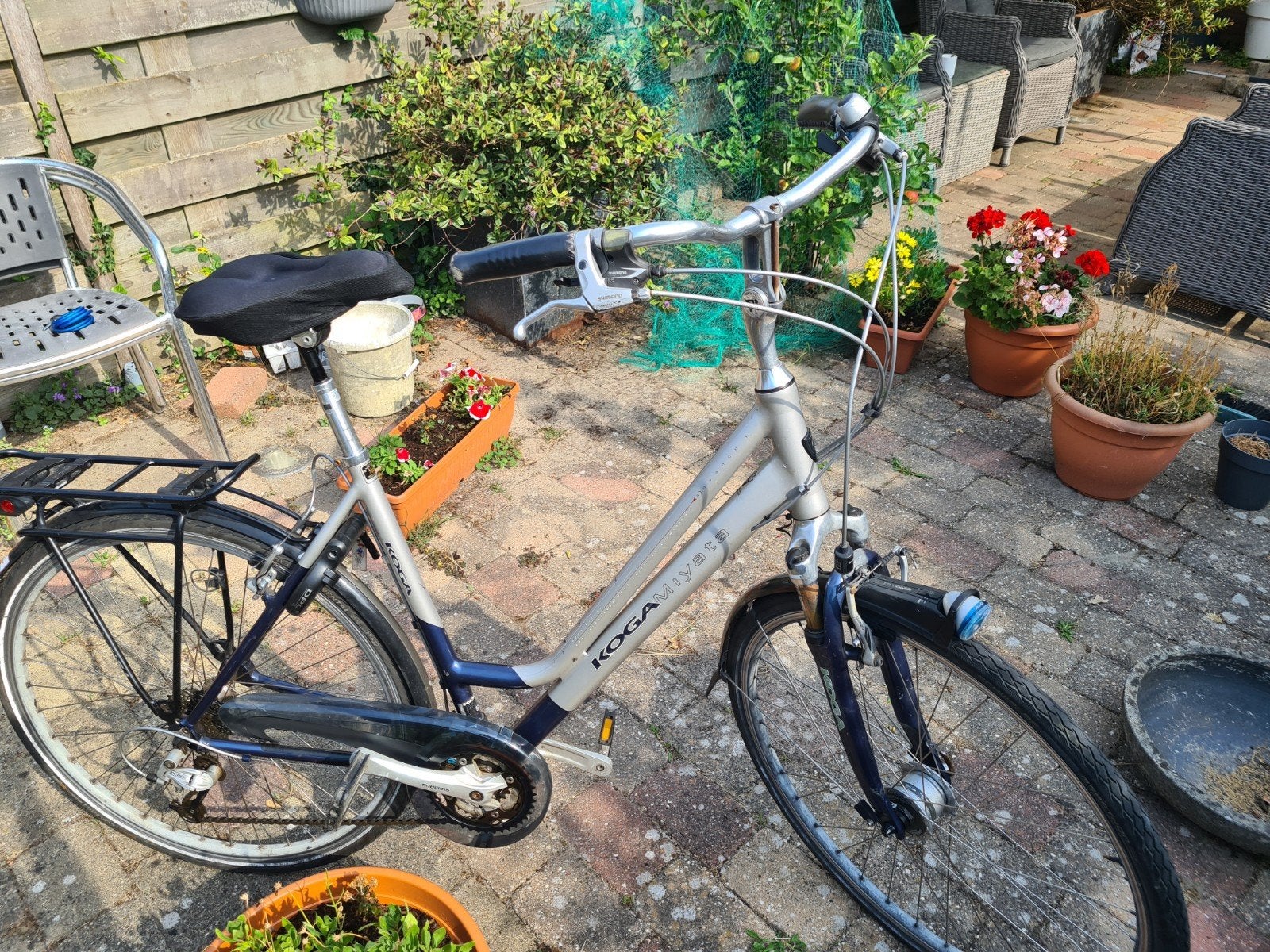 Koga Miyata 56 cm fiets met versnellingen en lage instap, Gebruikt, Velgrem, Versnellingen, 56 cm of meer