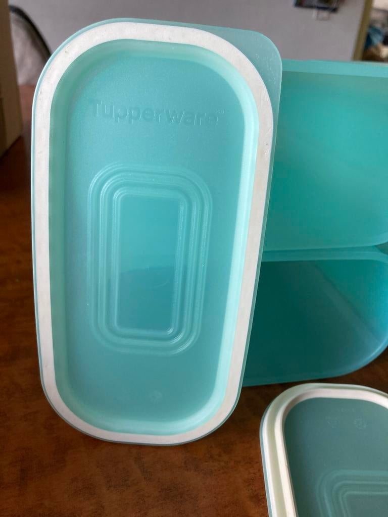Set van 4 Tupperware bussen - Aqua, Ophalen of Verzenden, Zo goed als nieuw, Blauw, Bus of Trommel