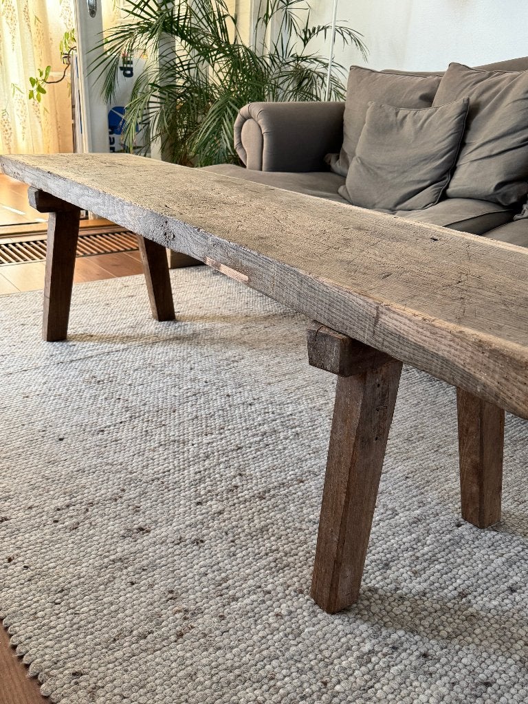 Houten salontafel, Huis en Inrichting, Tafels | Salontafels, Ophalen, 50 – 75, Minder dan 50 cm, Gebruikt