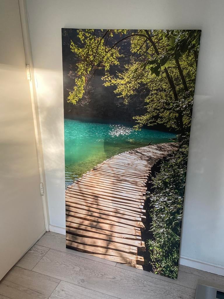 Groot canvasdoek canvas foto schilderij natuur Plitvice, Ophalen, Groen, 70 cm, Boho