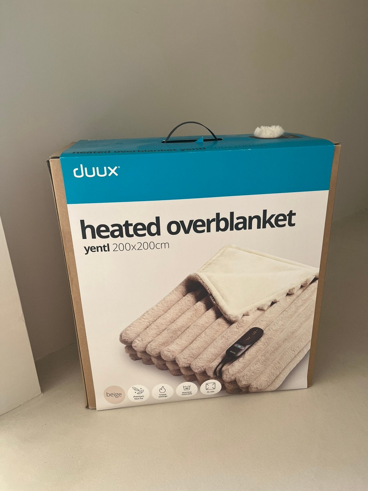 Duux Yentl warmtedeken 200cm x 200cm beige, Ophalen, Beige, 200 cm, Nieuw