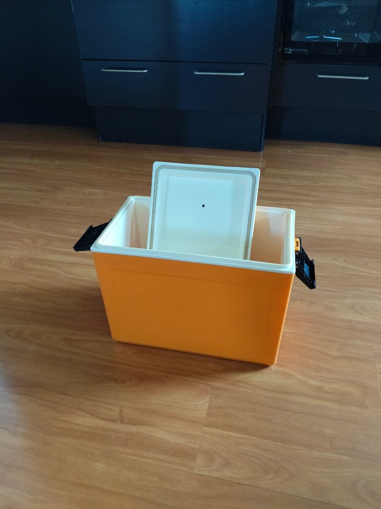 Vintage Oranje koelbox, Ophalen, Gebruikt, Koelbox, Koelelement
