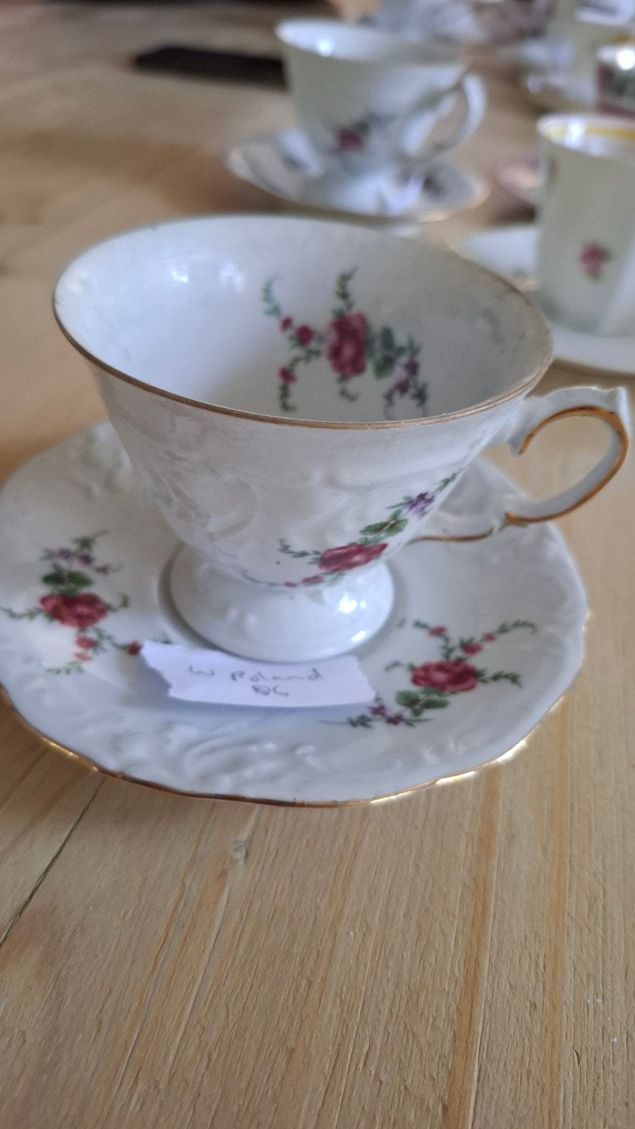 Vintage Wawel porselein kop en schotel, Ophalen, Zo goed als nieuw, Porselein, Kop en/of schotel
