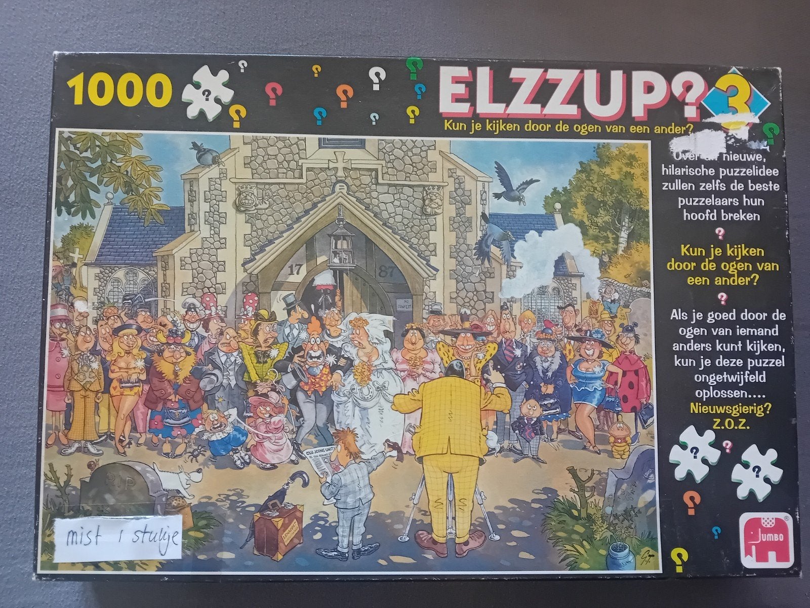 ellzzup puzzel ( soort wasgij...) 1000 stukjes, Ophalen, 500 t/m 1500 stukjes, Gebruikt, Legpuzzel
