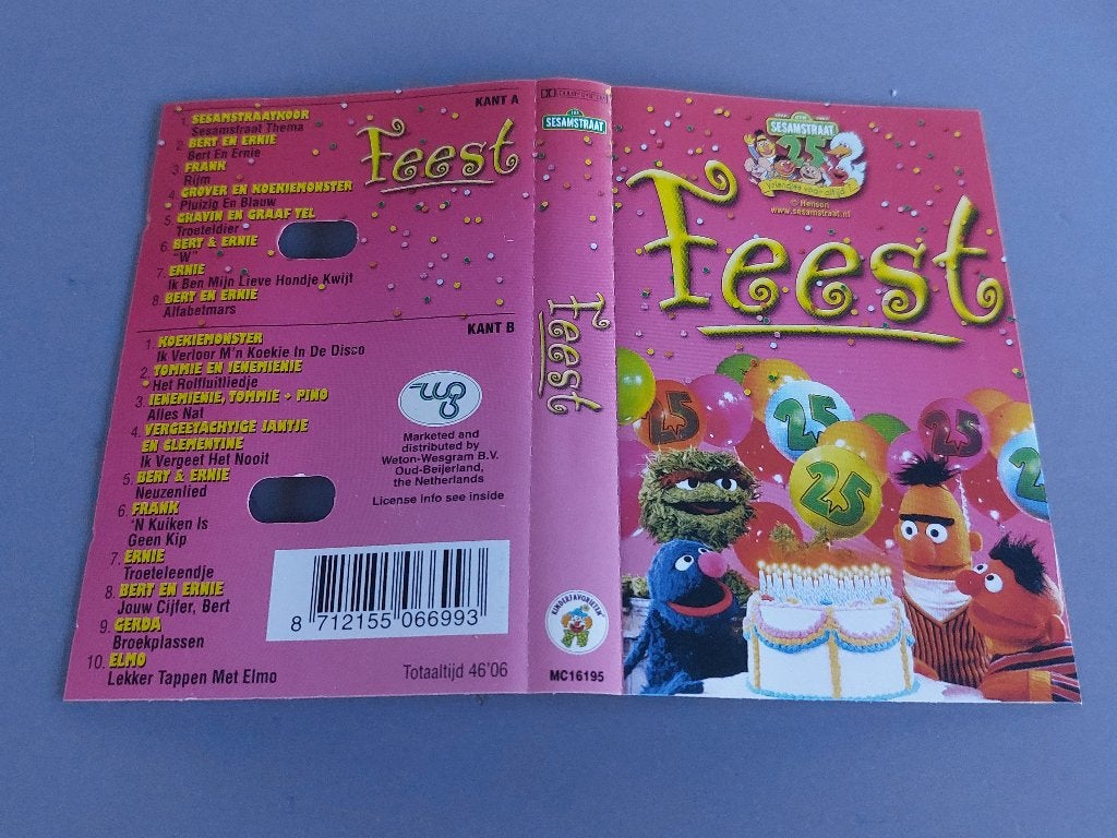 SESAMSTRAAT - FEEST (MC), Cd's en Dvd's, Cassettebandjes, Zo goed als nieuw, Origineel, Kinderen en Jeugd, 1 bandje, Ophalen of Verzenden