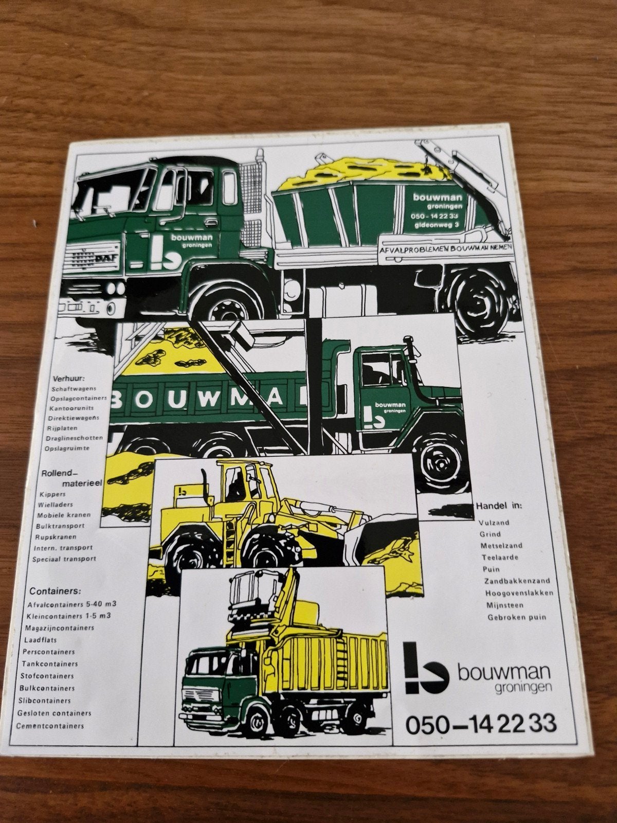 325 Vintage Bouwman Groningen Sticker - Bouwvoertuigen, Ophalen of Verzenden, Zo goed als nieuw, Overige typen
