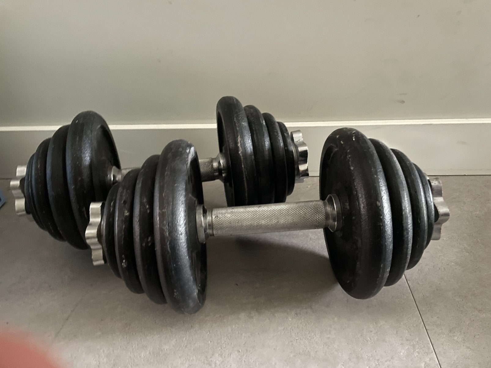 Dumbell set met losse schijven, Ophalen, Gebruikt, Dumbbell