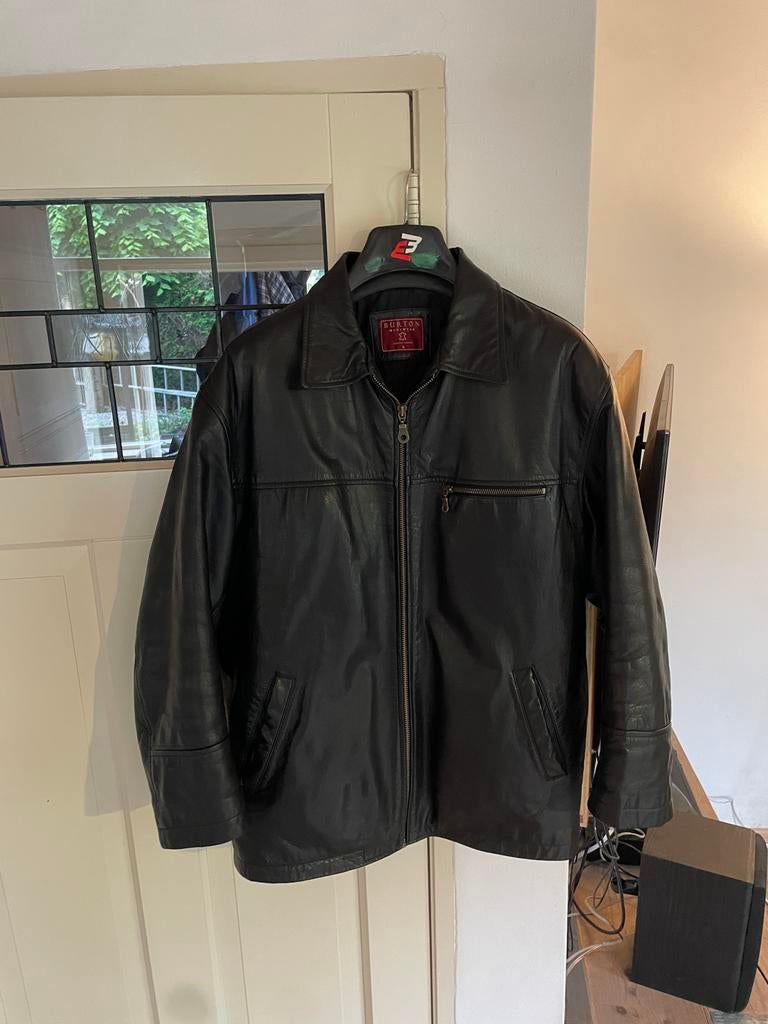 Burton Menswear Leren Jas Maat L Zwart, Ophalen, Gedragen, Maat 52/54 (L), Zwart