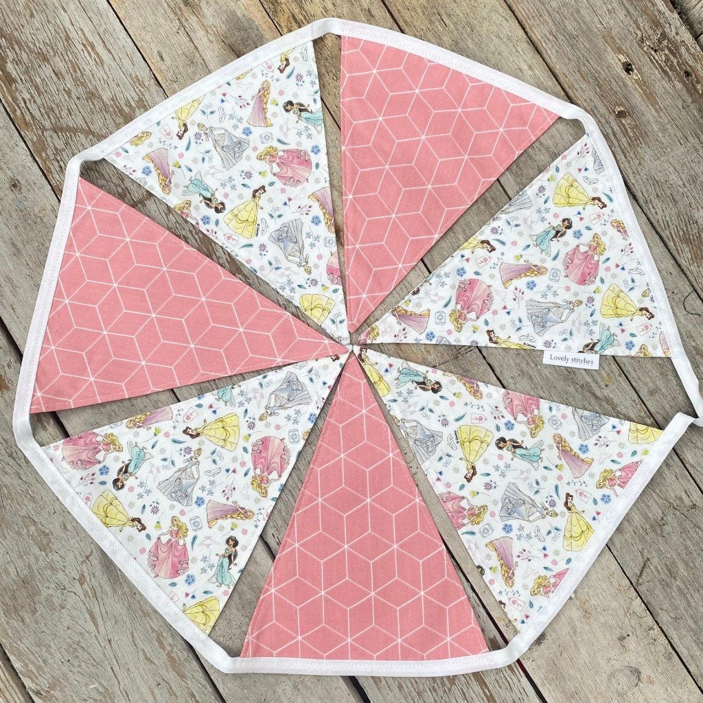 Prinsessen Vlaggenlijn Roze, Versiering, Info@lovelystitches.nl, Dubelspul 4, Surhuisterveen, Verjaardag