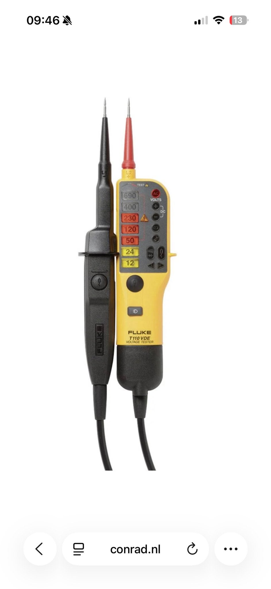 NIEUW! Fluke T110 VDE Spanningstester, Ophalen of Verzenden, Nieuw, Overige merken, Overige typen