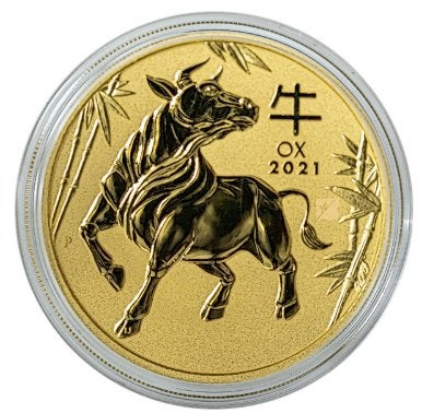 1/2 ounce goud Lunar 3 Year of the Ox 2021 in capsule, Ophalen of Verzenden, Goud