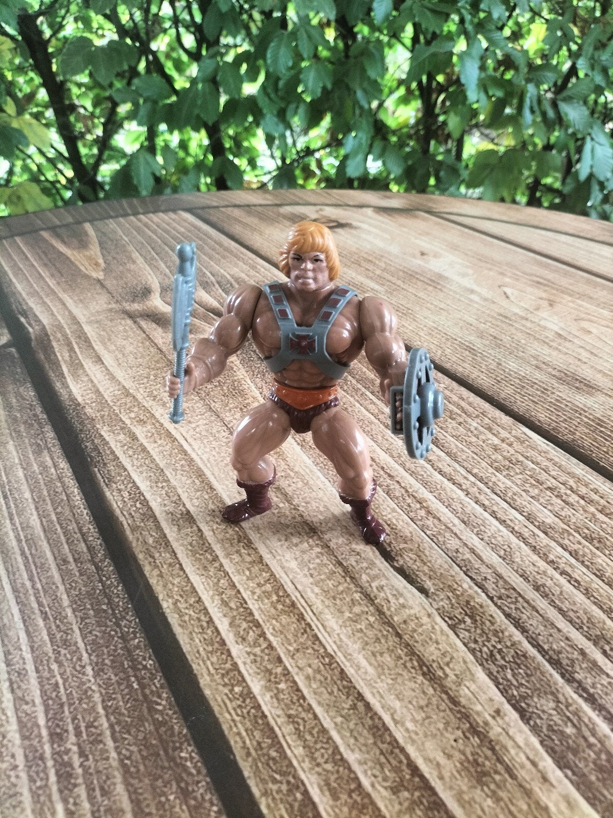 He-Man (MOTU Mattel 1981) – Malaysia / Taiwan wapens, Ophalen of Verzenden, Gebruikt