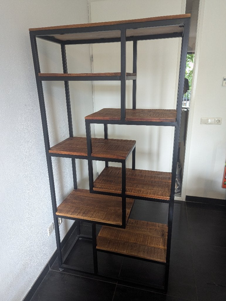Boekenkast industriële look, Huis en Inrichting, Met plank(en), 50 tot 100 cm, Zo goed als nieuw, Industriële