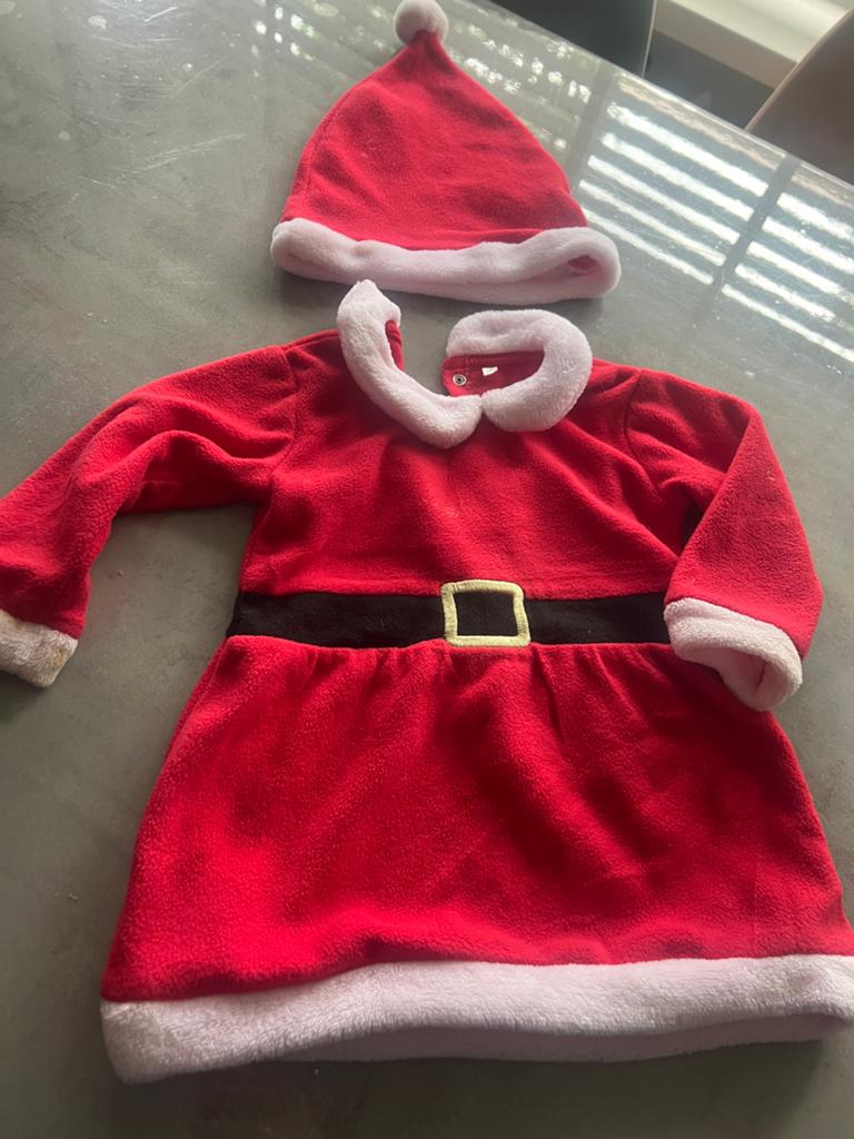 Kerstjurkje met muts voor baby/peuter, Ophalen of Verzenden, Zo goed als nieuw, 104 of kleiner, Meisje