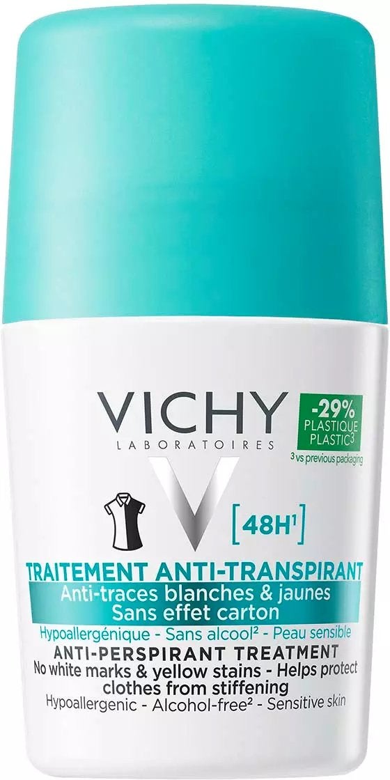 Vichy Deodorant  Transpiratie Roller 48uur Anti-Strepen, Verzenden, Nieuw, Deodorant of Bodyspray