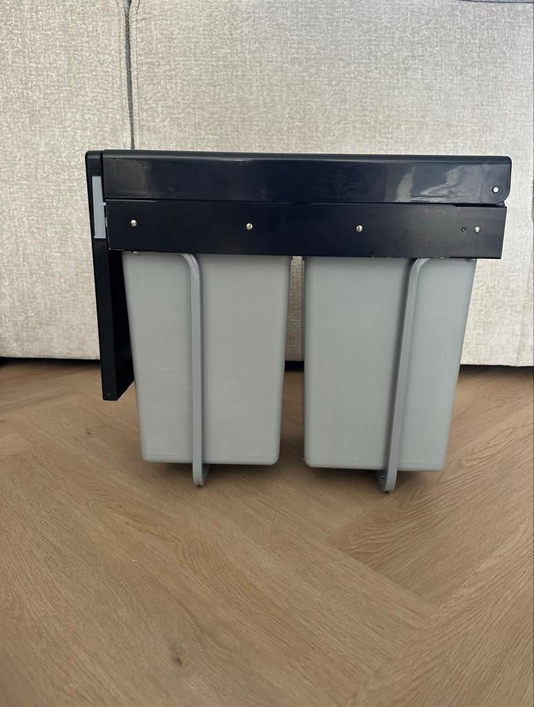 Uitschuifbare prullenbak voor keukenkastje - 2x10L, 10 tot 20 liter, Ophalen, Zo goed als nieuw, Kunststof
