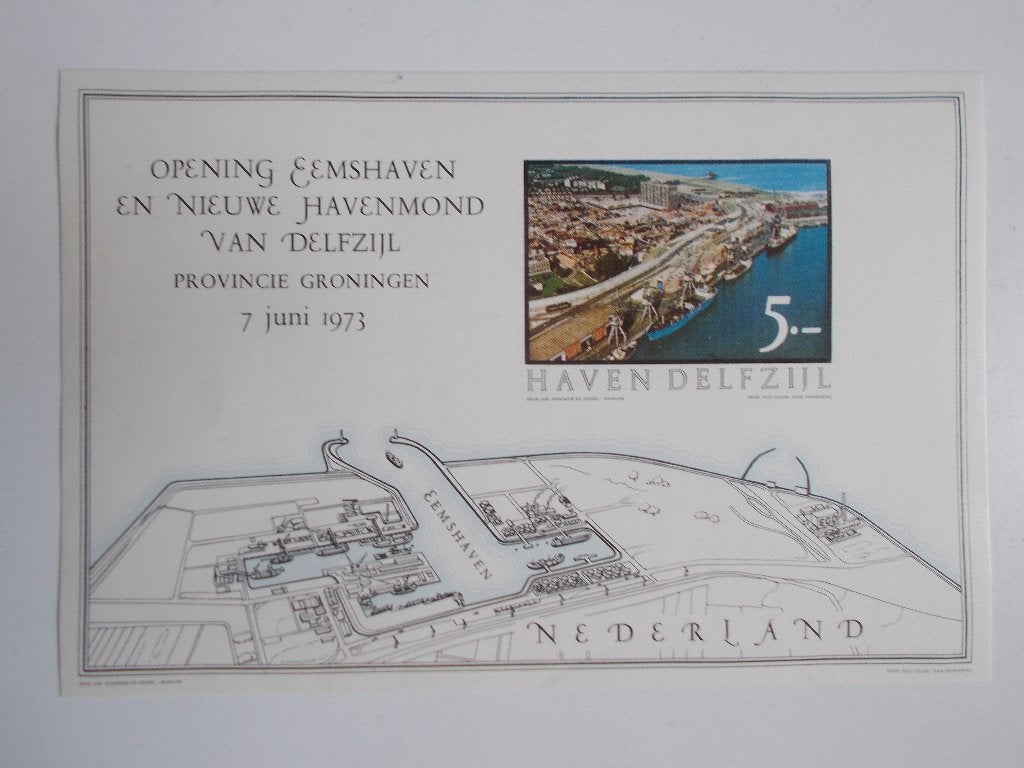 Nederland, Herdenkingsblok Opening Eemshaven 1973., Ophalen, Na 1940, Postfris