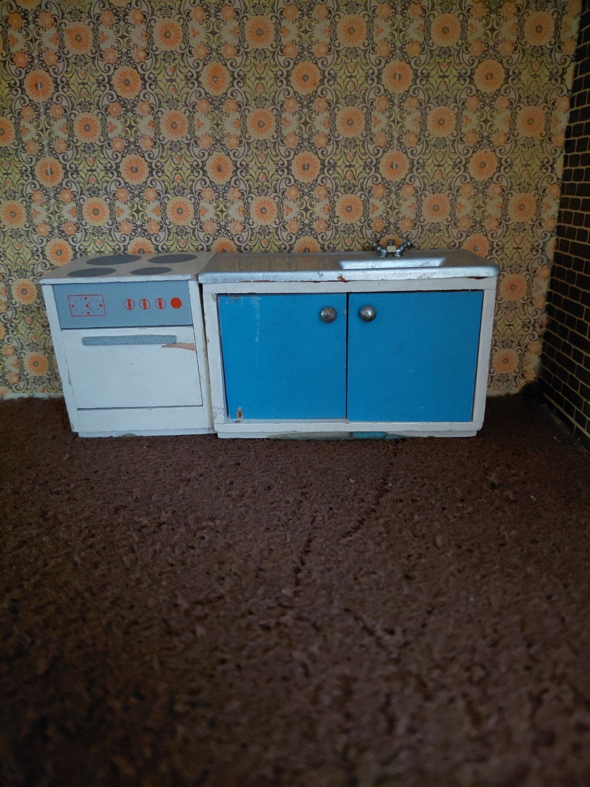 Vintage lundby aanrecht met fornuis 1.16, Ophalen of Verzenden, Gebruikt, Poppenhuis