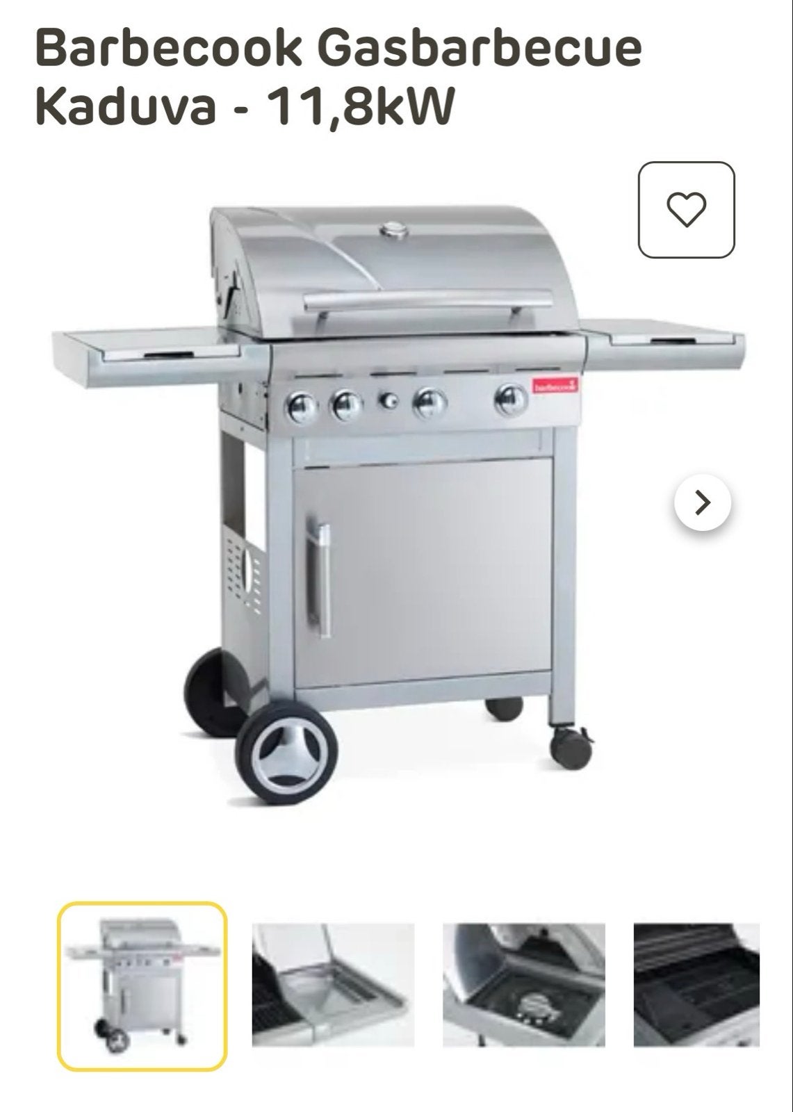 Barbecook Kaduvia Gasbarbecue - 11,8kW, Ophalen, Gebruikt