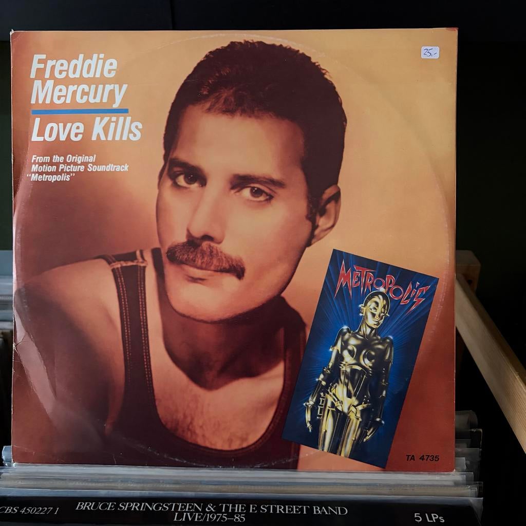 Freddie Mercury - Love Kills (UK 45 rpm), Cd's en Dvd's, Vinyl | Pop, Gebruikt, 7 inch, 1980 - 1989, Fotohoes