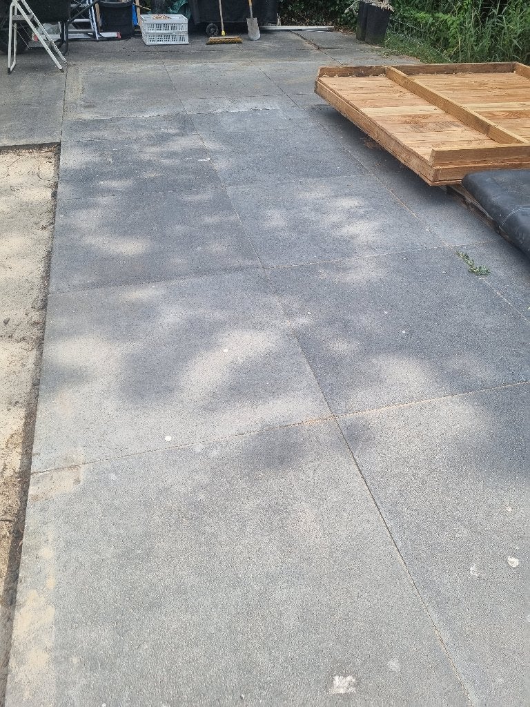 Schellevis tegels, Tuin en Terras, Tegels en Klinkers, Gebruikt, Terrastegels, Beton, 10 m² of meer, Ophalen
