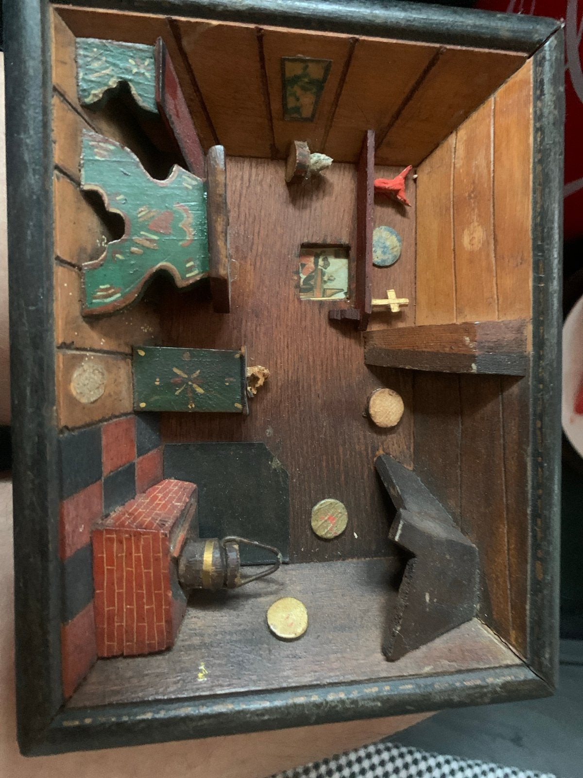 Vintage Diorama Kamer Miniatuur - Handgemaakt 1946, Ophalen of Verzenden