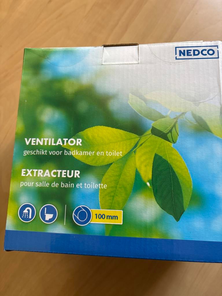 NEDCO Ventilator/Afzuiger 100mm voor badkamer/toilet, Huis en Inrichting, Badkamer | Badtextiel en Accessoires, Nieuw, Wit, Ophalen of Verzenden