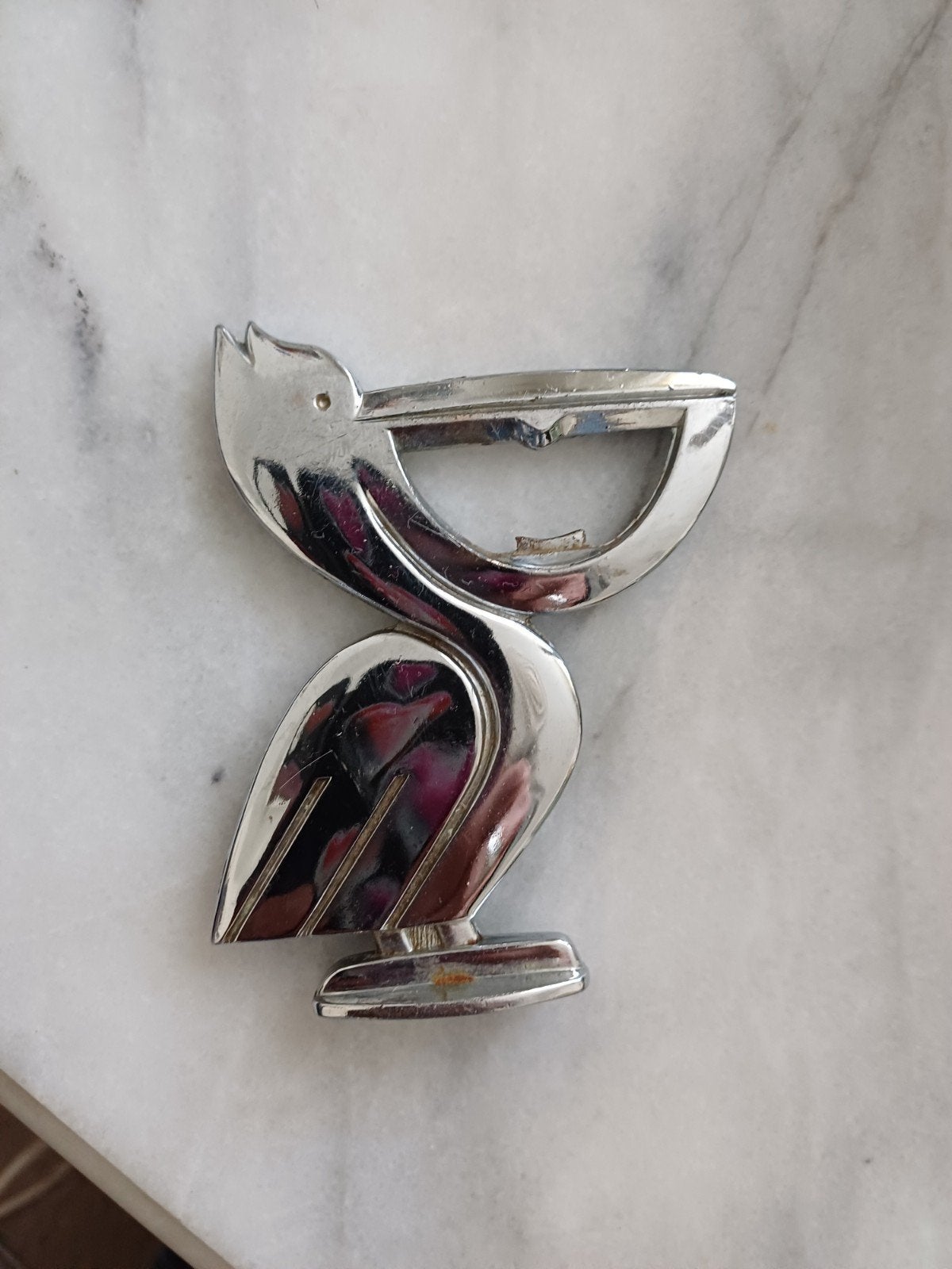 Art Deco Flesopener Pelikaan - Frans Design, Ophalen of Verzenden