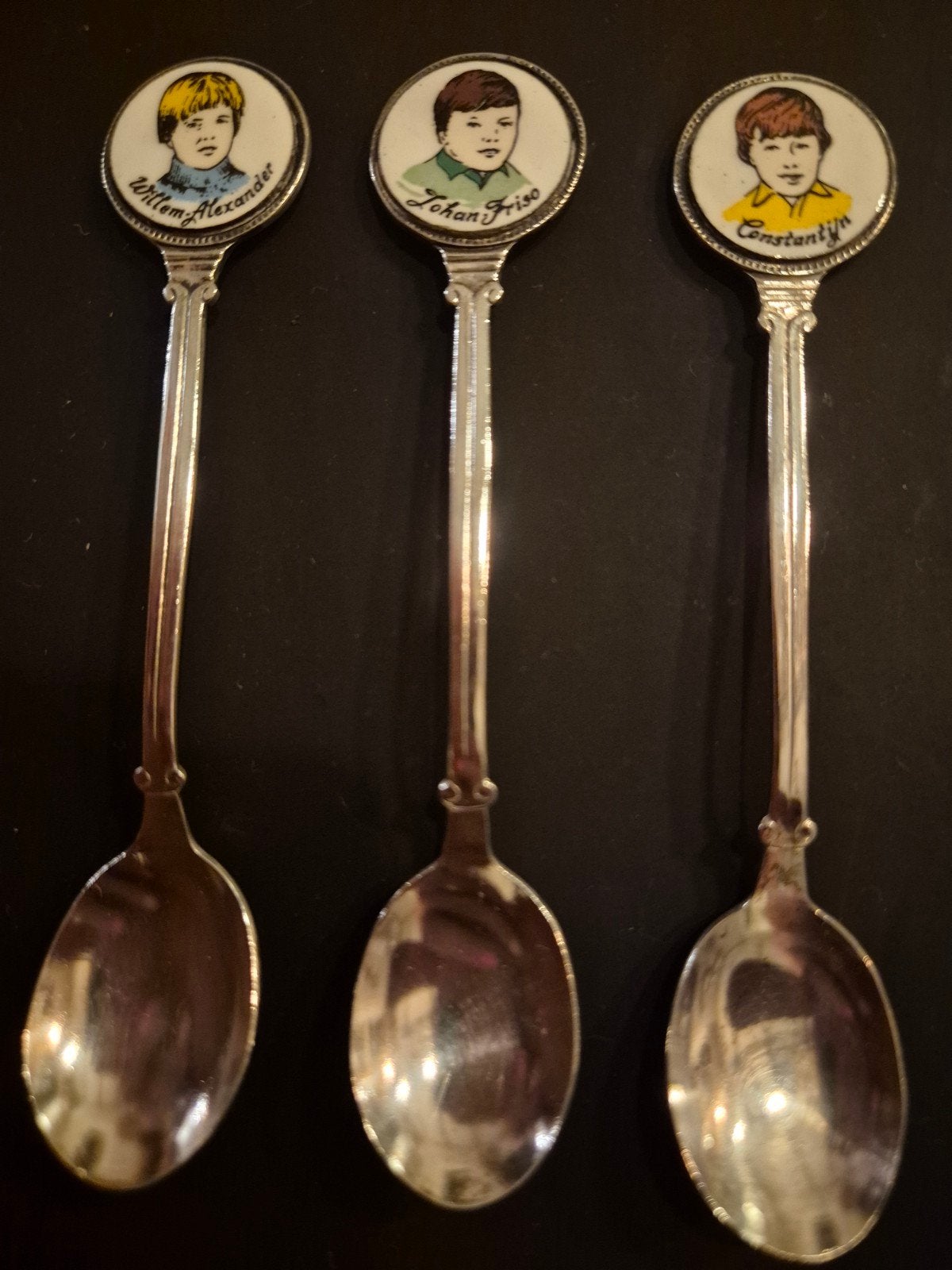 Set 3 verzilverde lepeltjes Koningshuis nieuwpoort pleet, Antiek en Kunst, Ophalen of Verzenden