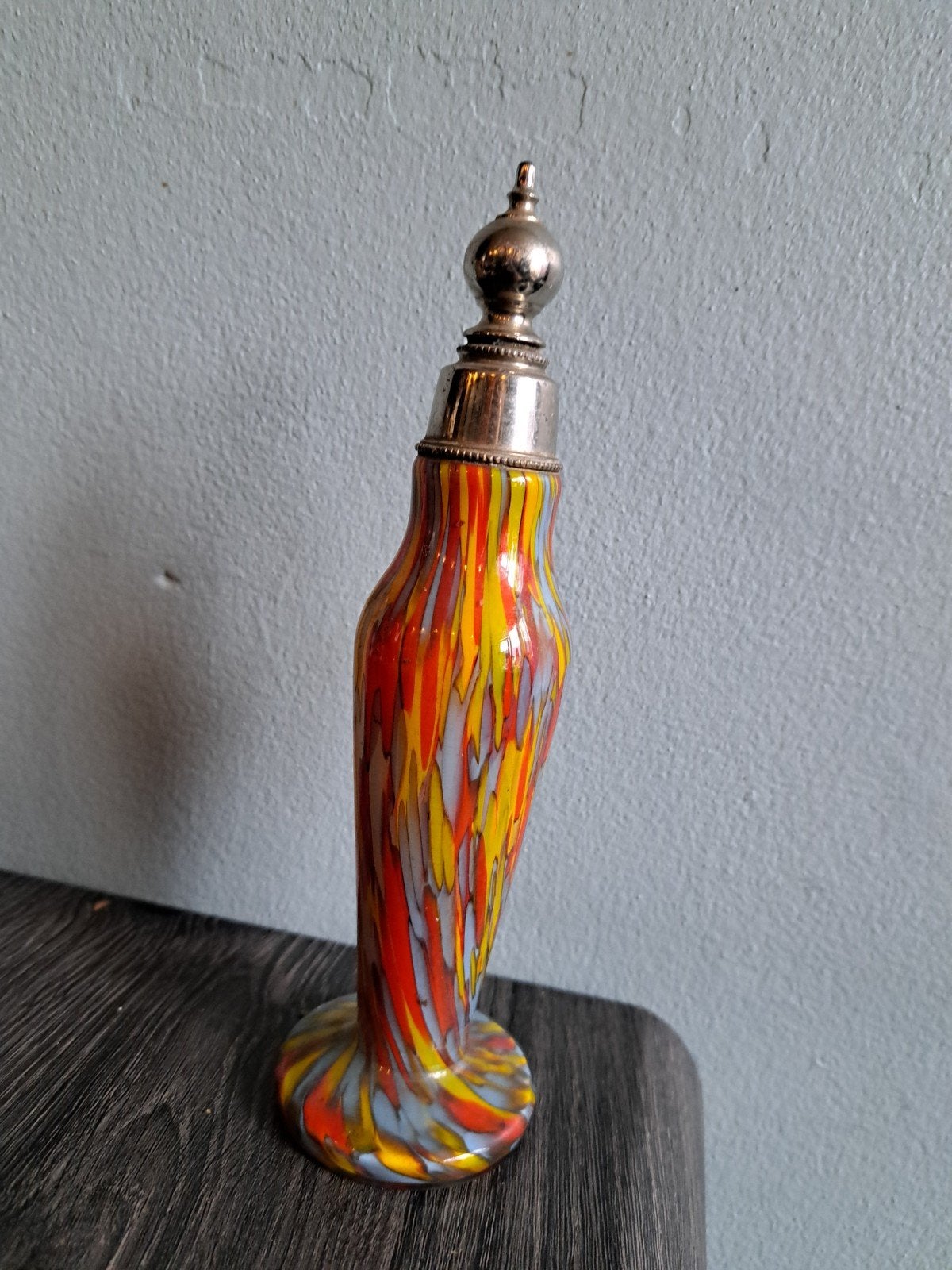 Vintage Murano Millefiori Parfumflesje met Zilveren Dop, Ophalen of Verzenden
