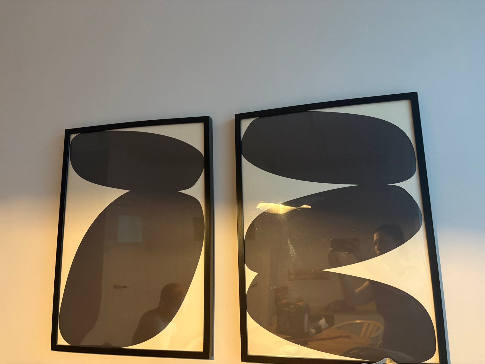 Lijsten (ikea) met print beige zwart 50x70, Ophalen, Zo goed als nieuw