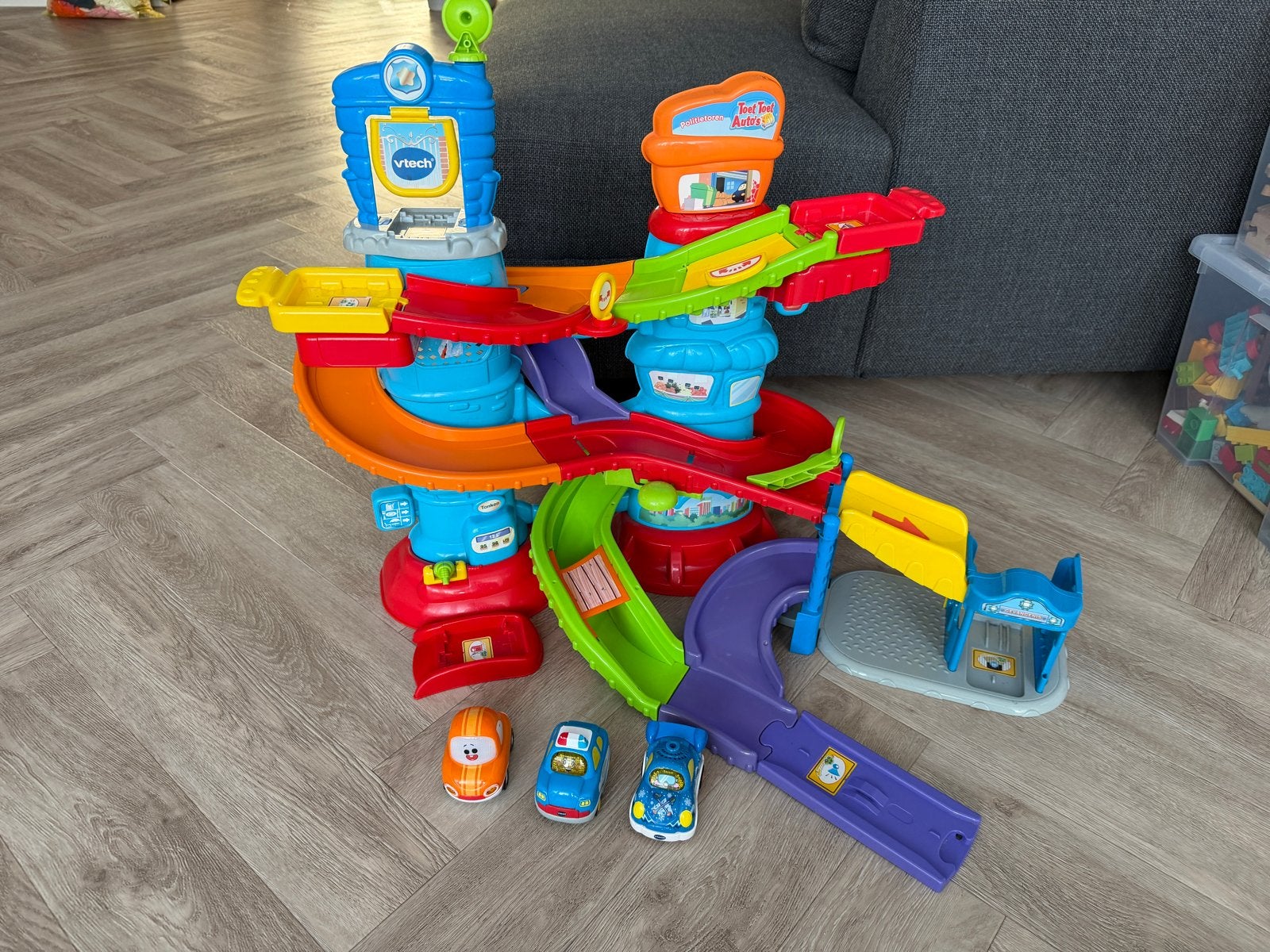VTech Toet Toet Auto's Garage en Racebaan met 3 auto's, Ophalen, Gebruikt
