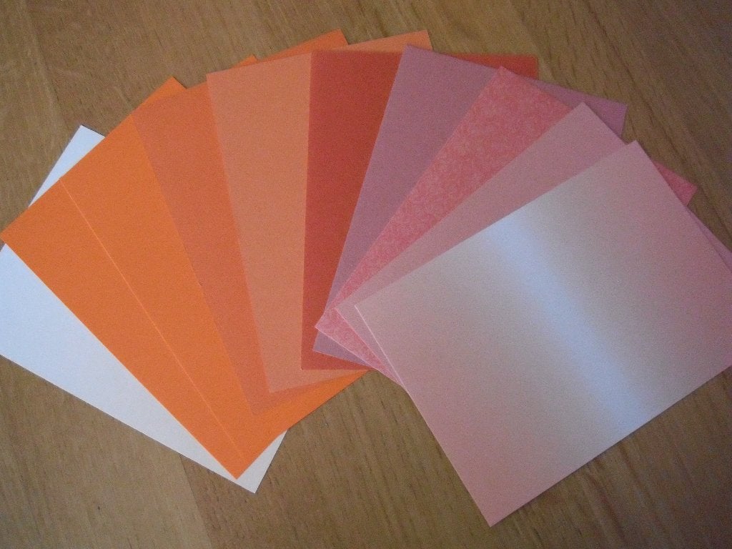 10 vellen apart karton A5 - oranje tinten, Ophalen of Verzenden, Nieuw, Overige thema's, Blanco kaart of Basiskaart