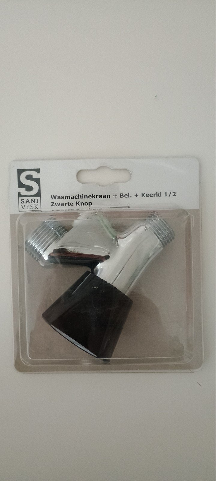 SaniVesk Wasmachinekraan met Beluchter en Keerklep, Ophalen, Nieuw, Chroom, Kraan