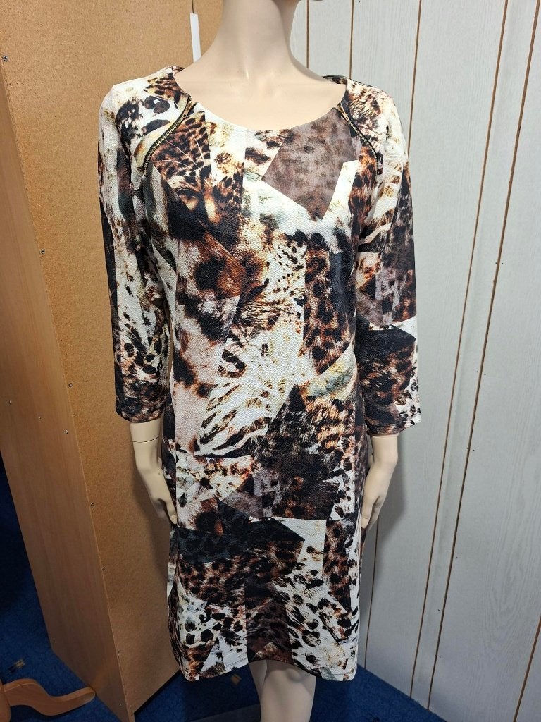 Smashed-Lemon jurk maat L bruin zwart beige, Kleding | Dames, Overige kleuren, Maat 42/44 (L), Ophalen of Verzenden, Zo goed als nieuw
