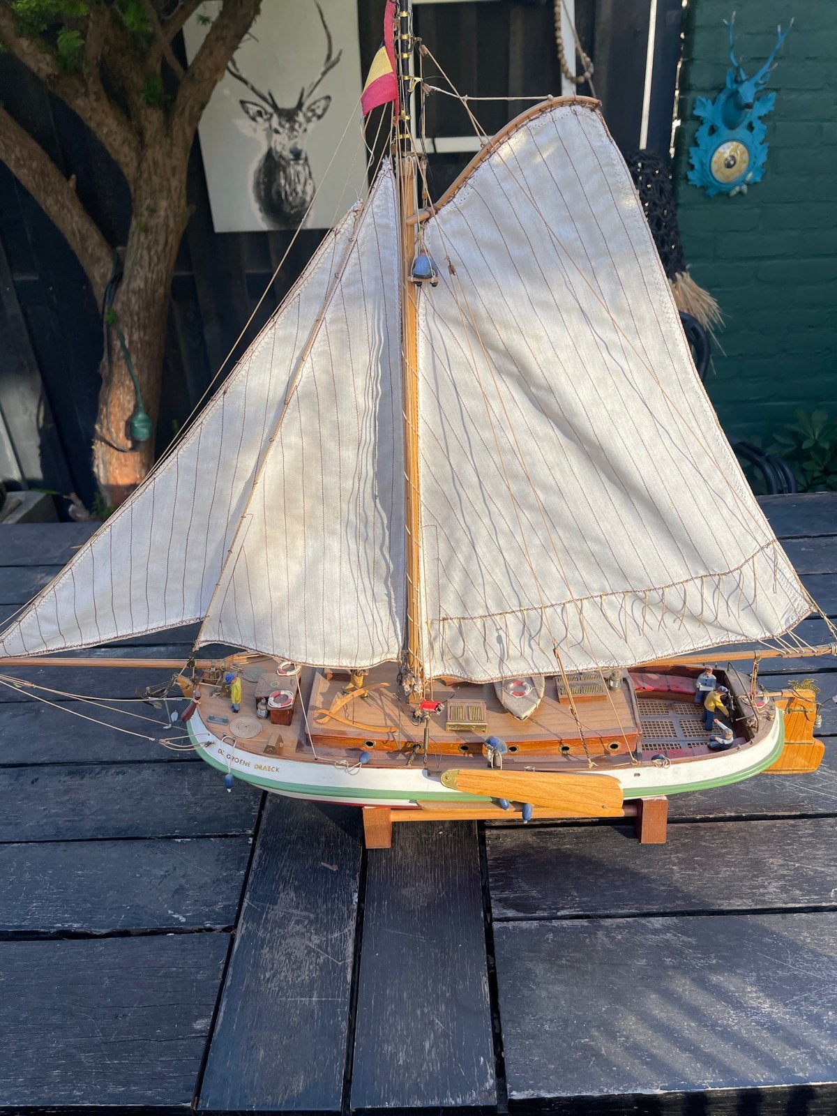 Prachtig gedetailleerd scheepsmodel: De Groene Draeck, Hobby en Vrije tijd, Ophalen of Verzenden, Gebruikt, Groter dan 1:32, Overige merken