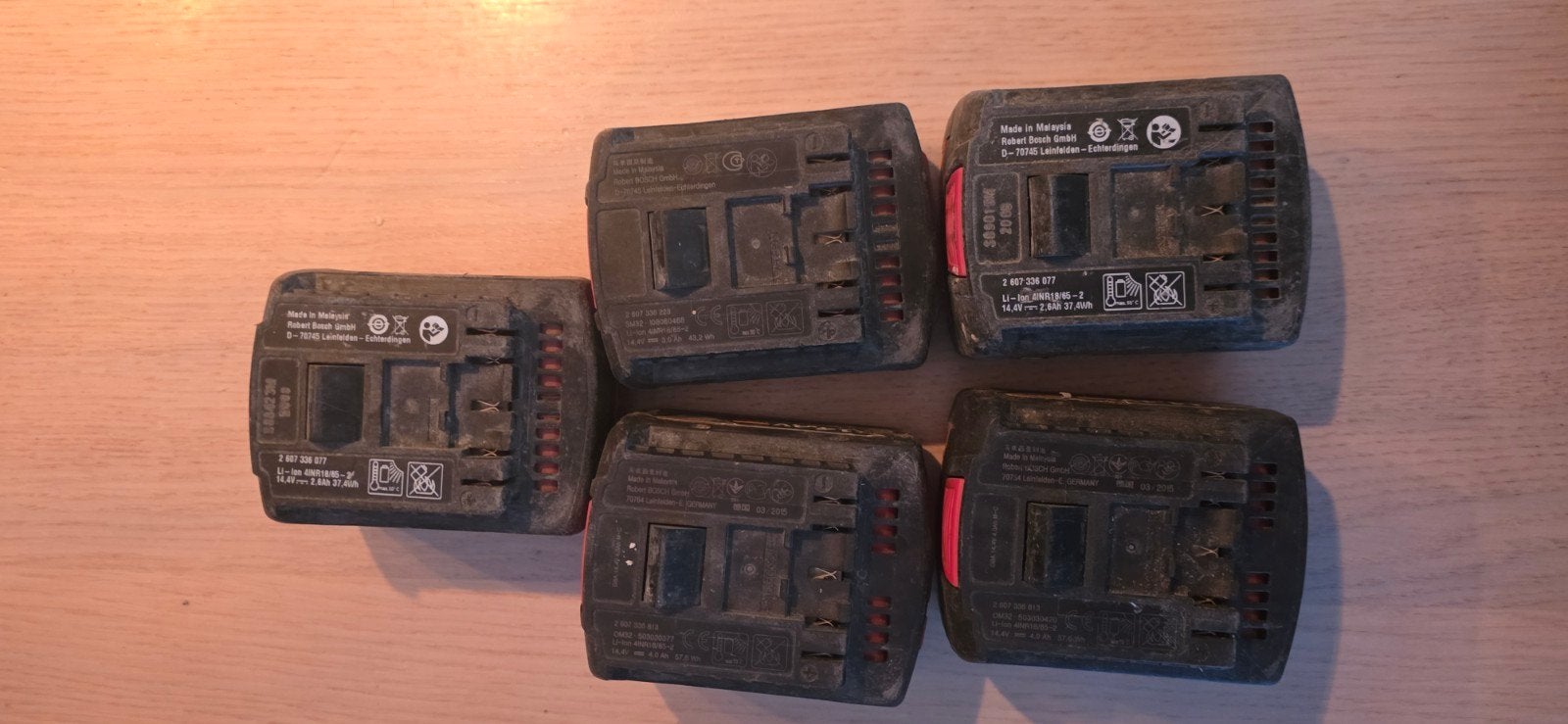 Originele bosh accus 14.4 volt 5 stuks, Doe-het-zelf en Verbouw, Gereedschap | Machine-onderdelen en Toebehoren, Ophalen
