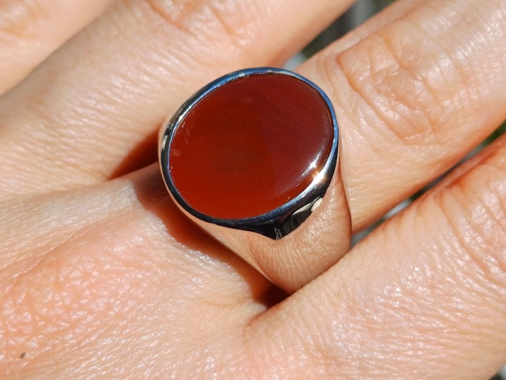 Vanoli 925 zilver ring voor heren carneool agaat maat 20,5, Vanoli, Overige kleuren, 20 of groter, Amsterdam