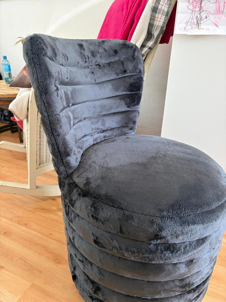 NIEUW!! Draaibare stoel - antraciet fluweel, Ophalen, Hotelchic, Nieuw, Eén
