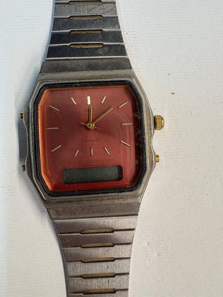 Vintage Q&Q Ana-Digi Alarm Chronograph, '80 Retro Style, Ophalen of Verzenden, Gebruikt, Polshorloge, Overige merken