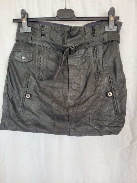 Stoere zwarte lamsleren mini rok mt W28 merk Diesel, ., Zwart, Ophalen of Verzenden, Zo goed als nieuw