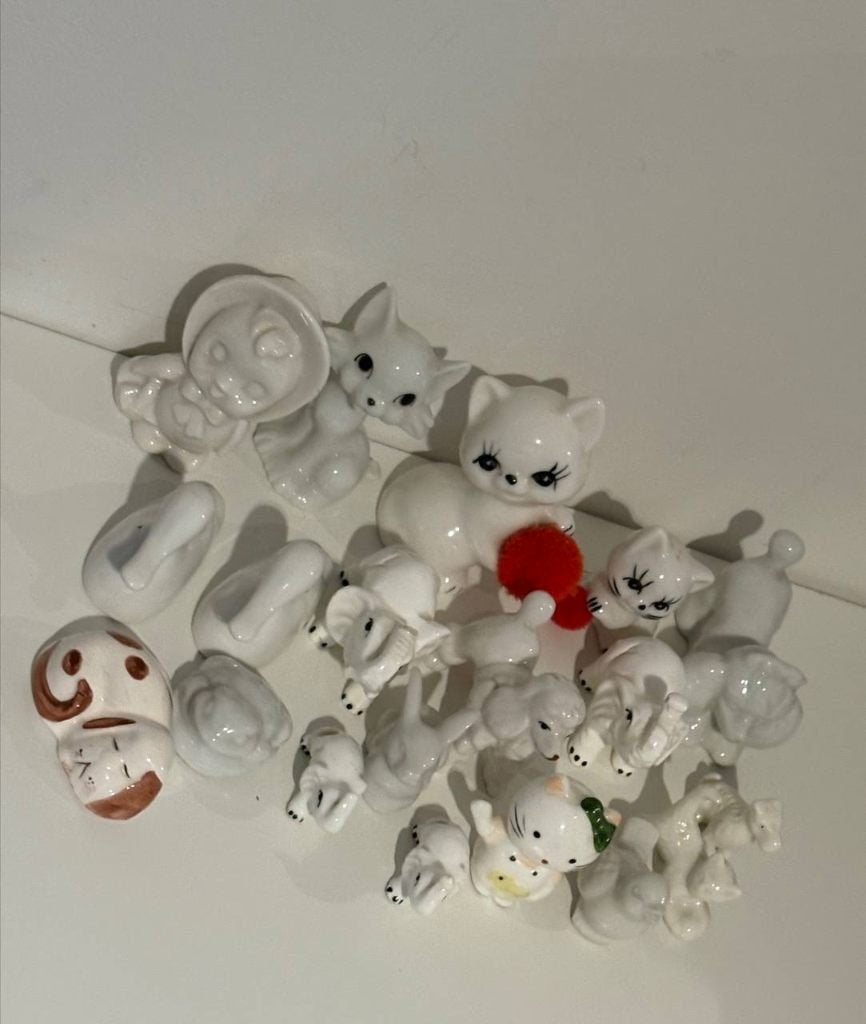 Vintage Witte Porseleinen Keramiek Mini Diertjes Set, Antiek en Kunst, Antiek | Keramiek en Aardewerk, Ophalen of Verzenden