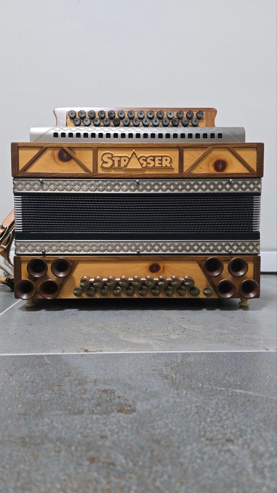 Strasser Steirische Harmonika F/Bes/Es/As, Overige merken, Gebruikt, Met koffer, Ophalen of Verzenden