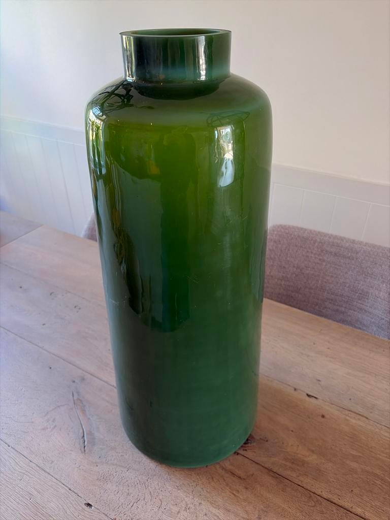Grote groene glazen vaas - HK Living, Antiek en Kunst, Ophalen